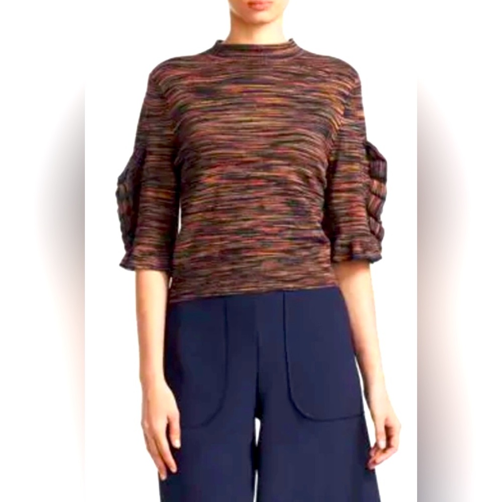 SEE BY CHLOE Multicolor Space Dye Ruffle Sleeve Sweater XS